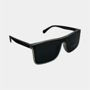 نظارة شمسية رجالية هوجو بوس ( كوبي نمبر ون ) بعدسات مستطيلة - إطار رمادي رياضي خفيف