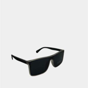 نظارة شمسية رجالية هوجو بوس ( كوبي نمبر ون ) بعدسات مستطيلة - إطار رمادي رياضي خفيف